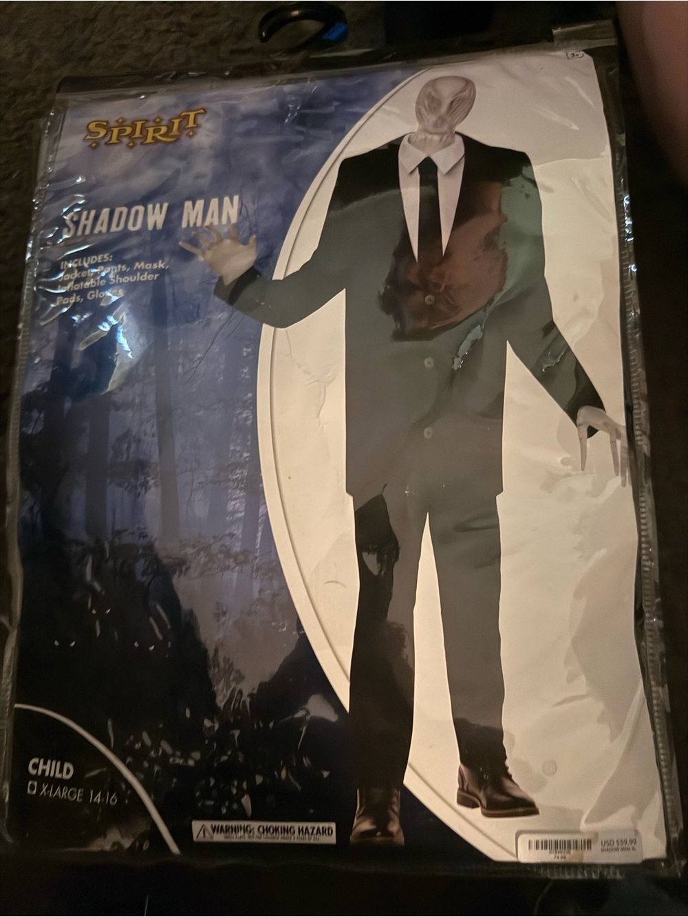 Spirit Shadow Man Kids Costume - Black and White